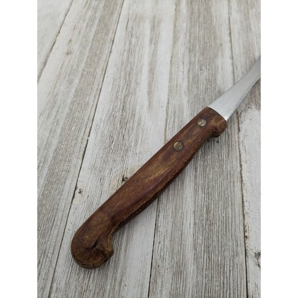 Vintage Skyline Meat Fork 11" Wood Handle Stainless Steel Made In England - Picture 3 of 8